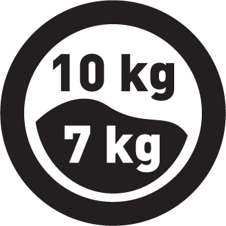 Náplň prádla (praní/sušení) 10/7 kg