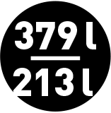 Objem chladničky/mrazničky 379/213 l