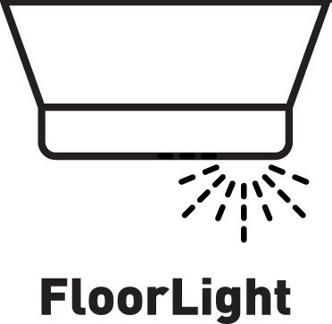FloorLight - ukončení mycího cyklu uvidíte na podlaze díky modrému paprsku.