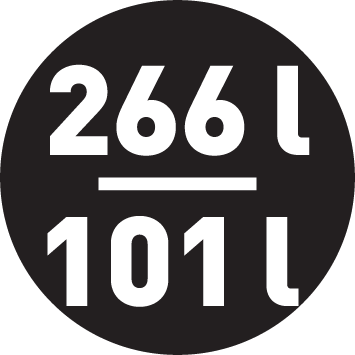 Objem chladničky/mrazničky 266/101 l