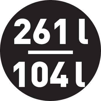 Objem chladničky/mrazničky 261/104 l